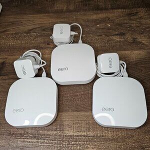 (Set of 3) Amazon Eero Pro Mesh Wifi Router/Extender (2nd gen) B010001